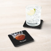 Basketball Ihr Name Getränkeuntersetzer (Rechte Seite)