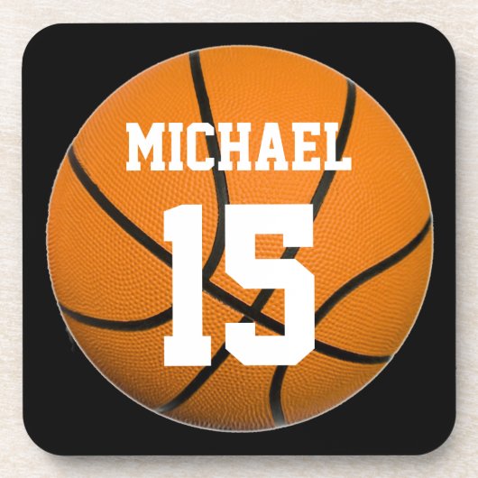 Basketball Ihr Name Getränkeuntersetzer (Vorderseite)