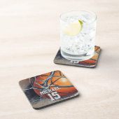 Basketball Ihr Name Getränkeuntersetzer (Rechte Seite)