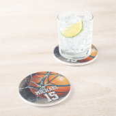 Basketball Ihr Name Getränkeuntersetzer (Seite)