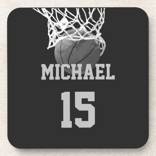 Basketball Ihr Name Getränkeuntersetzer (Vorderseite)