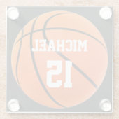 Basketball Ihr Name Glasuntersetzer (Rückseite)