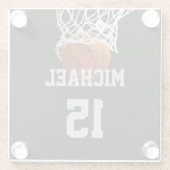 Basketball Ihr Name Glasuntersetzer (Rückseite)
