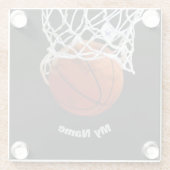 Basketball Ihr Name Glasuntersetzer (Rückseite)