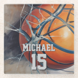 Basketball Ihr Name Glasuntersetzer