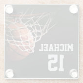Basketball Ihr Name Glasuntersetzer (Rückseite)