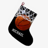 Basketball Ihr Name Großer Weihnachtsstrumpf (Vorderansicht (hängend))