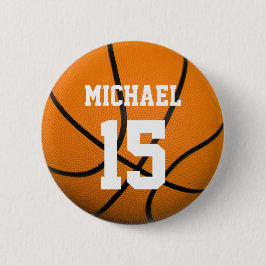Basketball Ihr Name individuell einstellbar Button