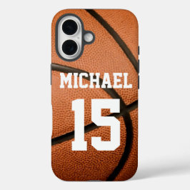 Basketball Ihr Name individuell einstellbar iPhone 16 Hülle