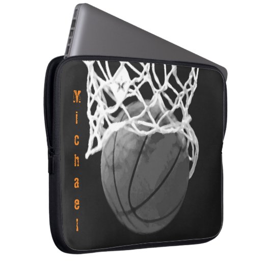 Basketball Ihr Name individuell einstellbar Laptopschutzhülle (Vorne Rechts)