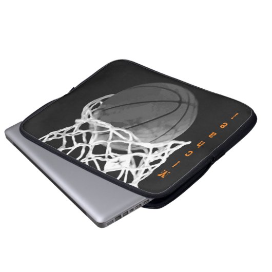 Basketball Ihr Name individuell einstellbar Laptopschutzhülle (Vorne Knopf)