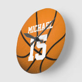 Basketball Ihr Name individuell einstellbar Runde Wanduhr (Winkel)