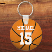 Basketball Ihr Name individuell einstellbar Schlüsselanhänger (Vorderseite)
