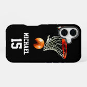 Basketball Ihr Name iPhone 16 Hülle (Rückseite (Horizontal))