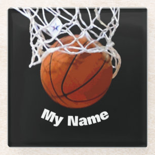 Basketball - Ihr Name ist individuell Glasuntersetzer