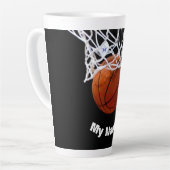 Basketball - Ihr Name ist individuell Milchtasse (Linke Ecke)