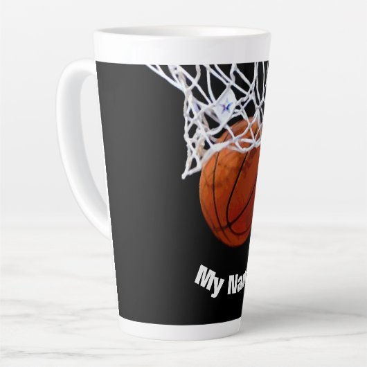 Basketball - Ihr Name ist individuell Milchtasse (Linke Ecke)