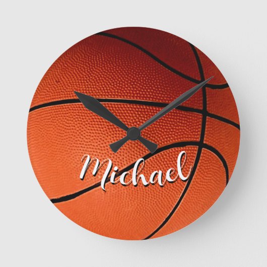 Basketball - Ihr Name ist individuell Runde Wanduhr (Vorderseite)