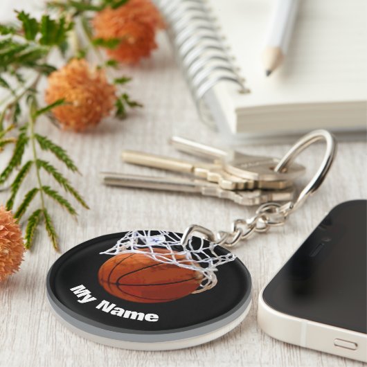 Basketball - Ihr Name ist individuell Schlüsselanhänger (Vorderseite rechts)