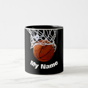 Basketball - Ihr Name ist individuell Zweifarbige Tasse