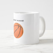 Basketball Ihr Name Jumbo-Tasse (Vorderseite Rechts)