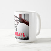 Basketball Ihr Name Kaffeetasse (VorderseiteRechts)