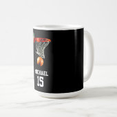 Basketball Ihr Name Kaffeetasse (VorderseiteRechts)