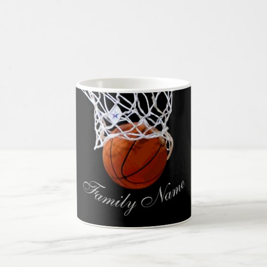 Basketball Ihr Name Kalligrafie-Skript Kaffeetasse (Mittel)