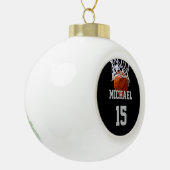 Basketball Ihr Name Keramik Kugel-Ornament (Links)