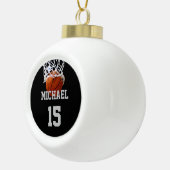 Basketball Ihr Name Keramik Kugel-Ornament (Rechts)