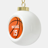 Basketball Ihr Name Keramik Kugel-Ornament (Rechts)