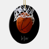 Basketball Ihr Name Keramik Ornament (Rechts)