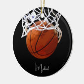 Basketball Ihr Name Keramik Ornament (Links)