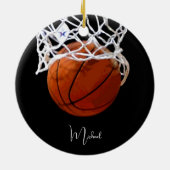 Basketball Ihr Name Keramik Ornament (Hinten)