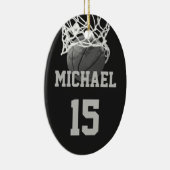 Basketball Ihr Name Keramik Ornament (Rechts)