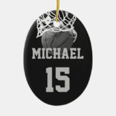 Basketball Ihr Name Keramik Ornament (Vorne)