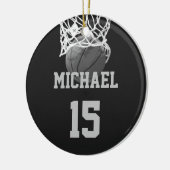Basketball Ihr Name Keramik Ornament (Links)