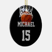 Basketball Ihr Name Keramik Ornament (Rechts)