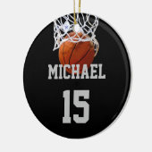 Basketball Ihr Name Keramik Ornament (Links)