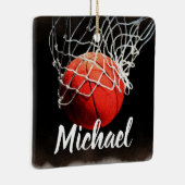Basketball Ihr Name Keramikornament (Rechts)