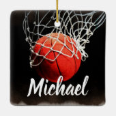 Basketball Ihr Name Keramikornament (Rückseite)