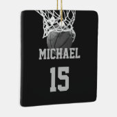 Basketball Ihr Name Keramikornament (Rechts)
