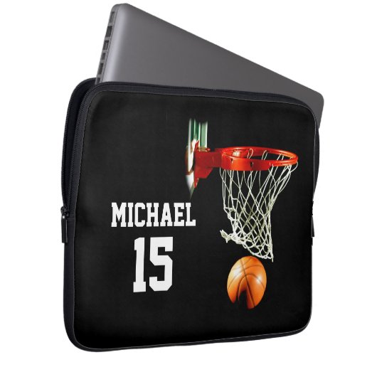Basketball Ihr Name Laptopschutzhülle (Vorne Rechts)