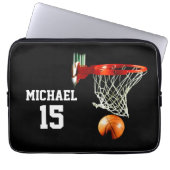 Basketball Ihr Name Laptopschutzhülle (Vorderseite)