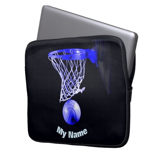 Basketball Ihr Name Laptopschutzhülle (Vorderseite Links)