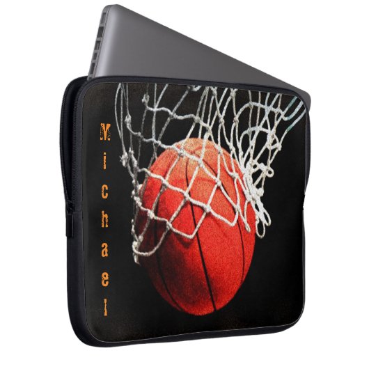 Basketball Ihr Name Laptopschutzhülle (Vorne Rechts)