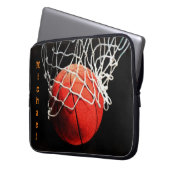 Basketball Ihr Name Laptopschutzhülle (Vorderseite Links)