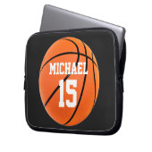 Basketball Ihr Name Laptopschutzhülle (Vorderseite Links)