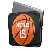 Basketball Ihr Name Laptopschutzhülle (Vorderseite Links)