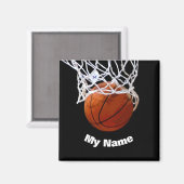 Basketball Ihr Name Magnet (Vorderseite/Rückseite)
